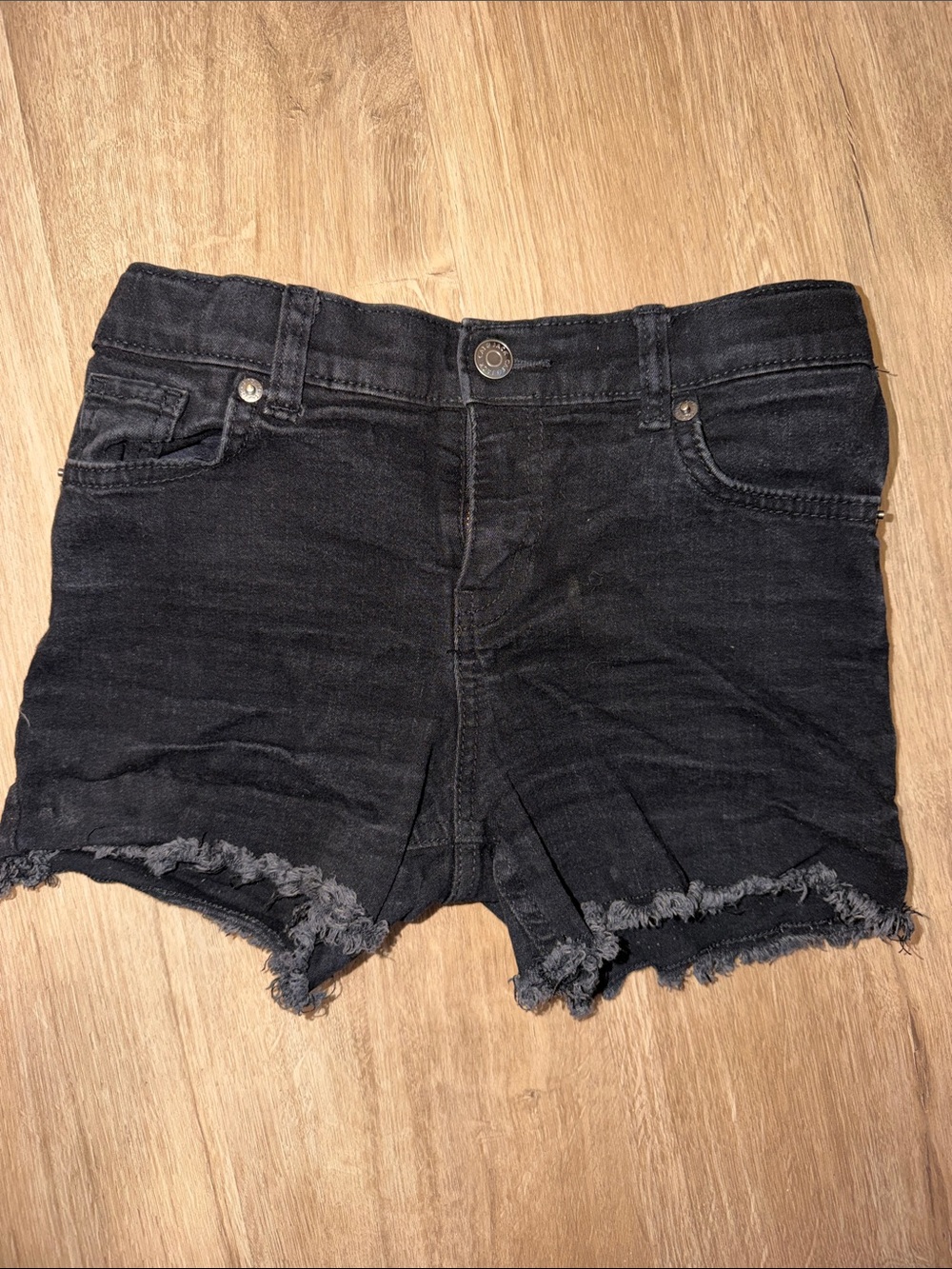 Cat & Jack Black Frayed Hem Denim Shorts